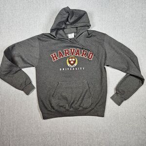 Champion ECO Harvard University Pullover Hoodie Men's M Gray Sweatshirt Ribbed